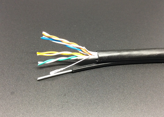 Outdoor UTP Network Lan Bulk CAT5E Cable With Steel Messenger Twisted Wire