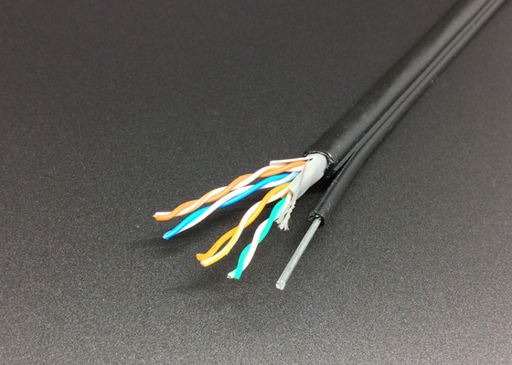 Outdoor UTP Network Lan Bulk CAT5E Cable With Steel Messenger Twisted Wire