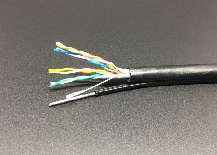 Outdoor UTP Network Lan Bulk CAT5E Cable With Steel Messenger Twisted Wire